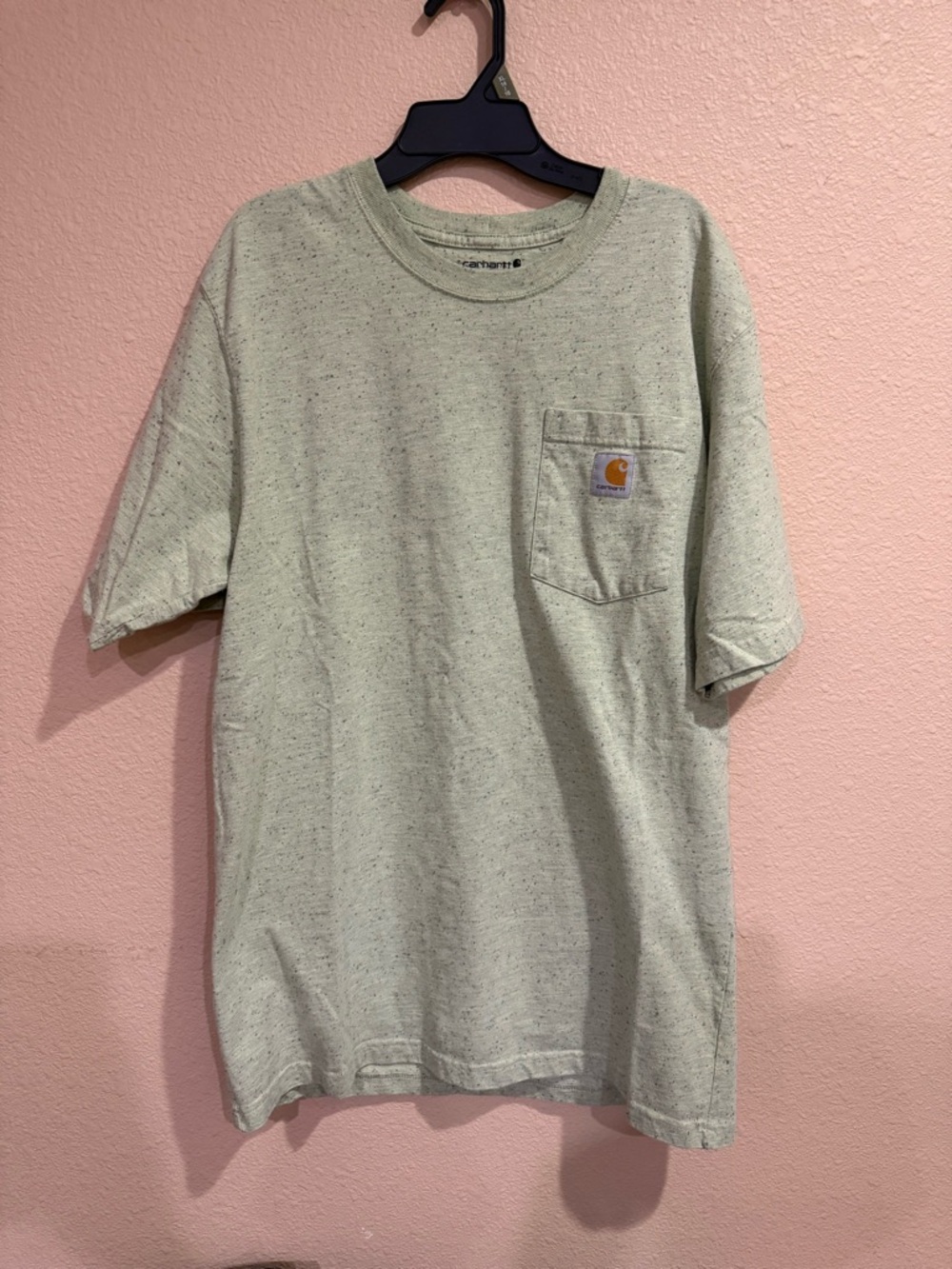 Carhartt Short-Sleeve Pocket Tee in Heather Pale Green-Med